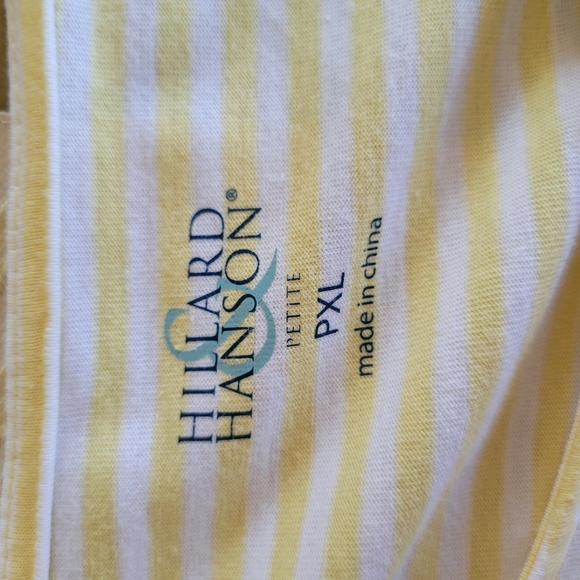 PXL Yellow and White Striped 3/4 Flared Sleeve with Embroidered Detail - Picture 6 of 7